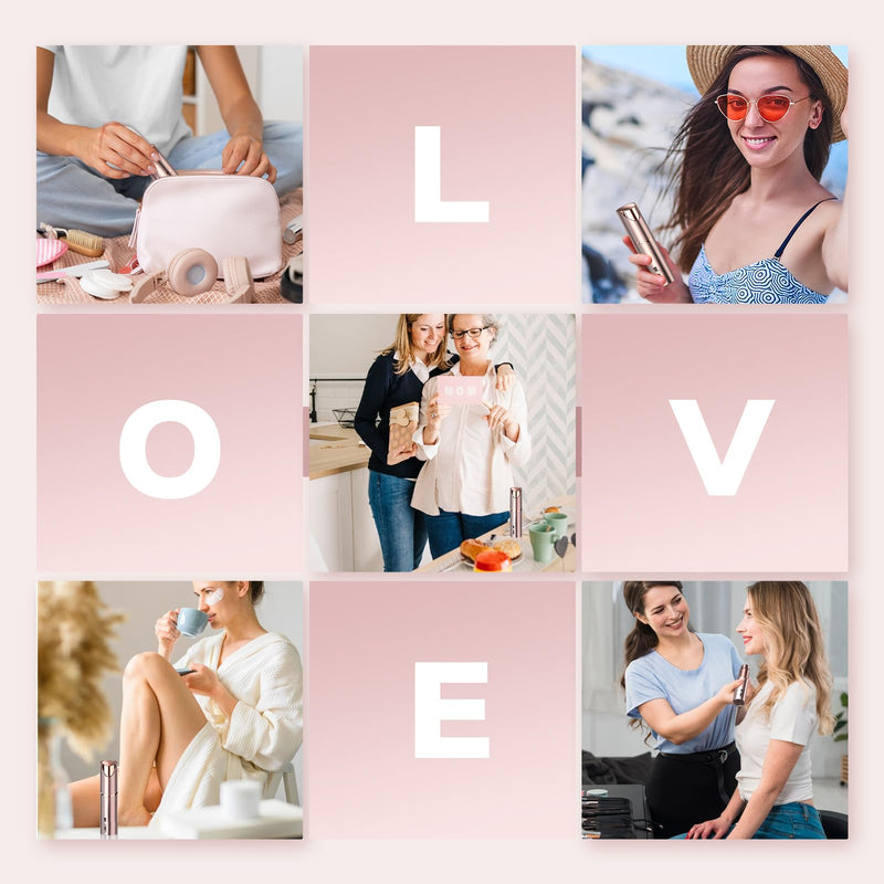 Facial Hair Remover for Women(Gen 3 Pro), Eyebrow Facial Trimmer, Luxury 2 in1 Hair Removal Device for Face, Lip, Nose, with Replacement Heads Gold(2-in-1)+2 Heads