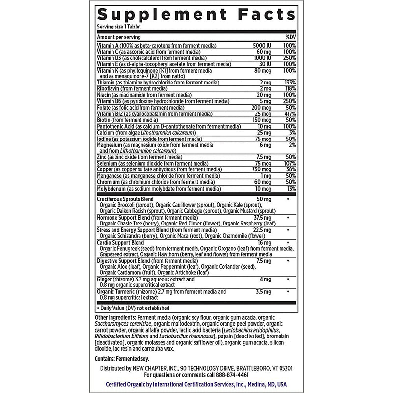 New Chapter Women's Multivitamin, Every Woman's One Daily 40+, Fermented with Probiotics + Vitamin D3 + B Vitamins + Organic Non-GMO Ingredients - 24 Count