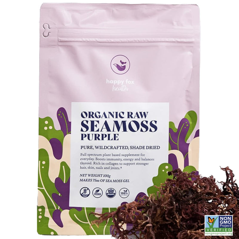 Essentials & Purple Sea Moss Bundle - Organic Sea Moss Raw Purple & Irish Sea Moss, Bladderwrack and Burdock Root Capsules