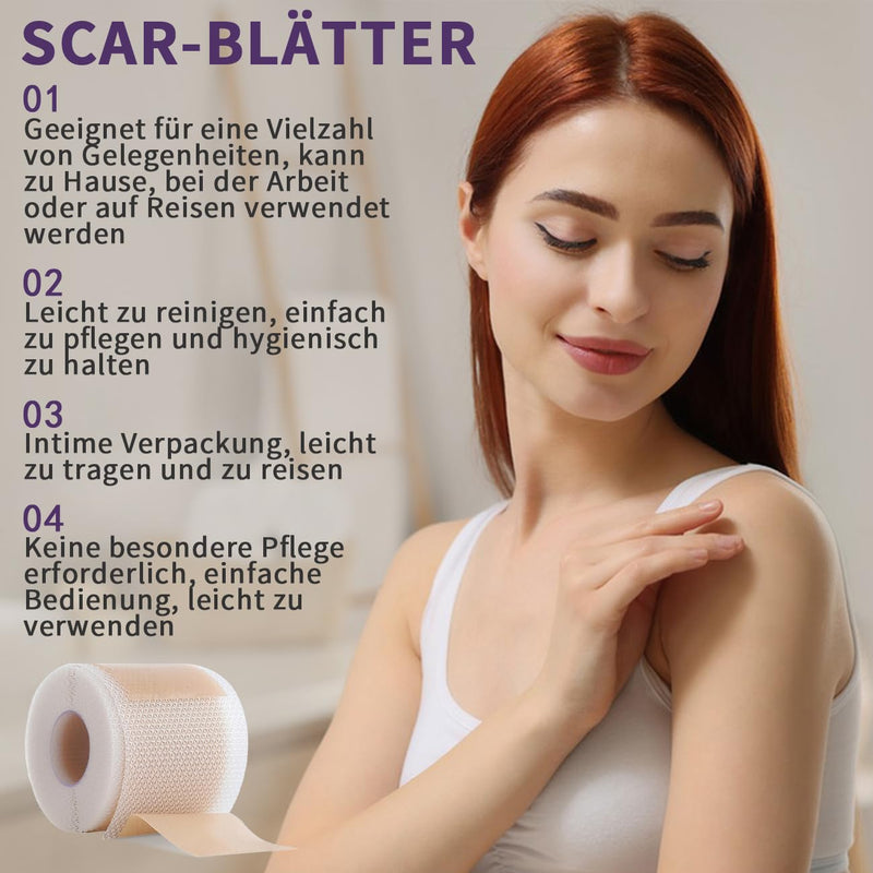 [Australia] - Scar plaster, silicone scar tape, silicone plaster for scars, silicone scar plaster, reusable silicone scar plaster, safe and effective (4 cm x 150 cm roll) Bluez1 
