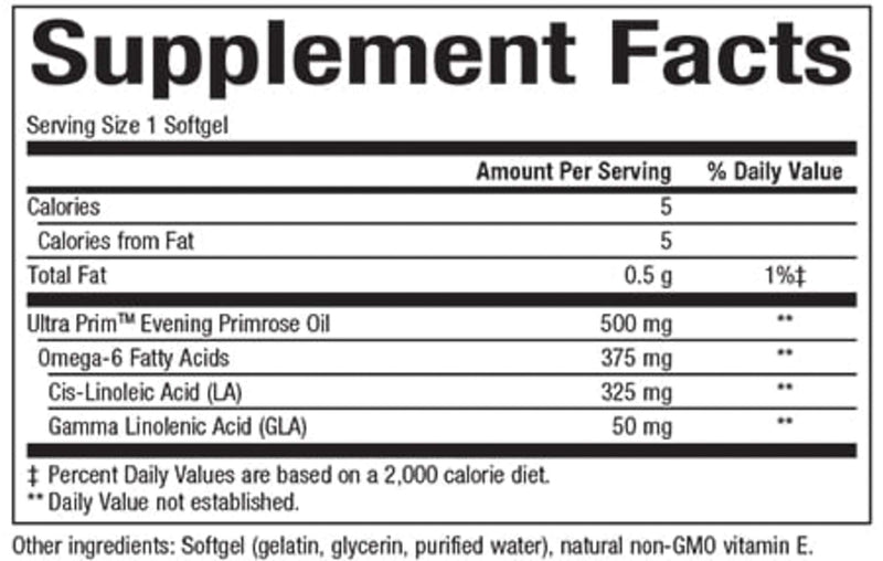 [Australia] - Natural Factors Omega Factors, Ultra Prim Evening Primrose Oil, 500 mg, 180 Softgels 
