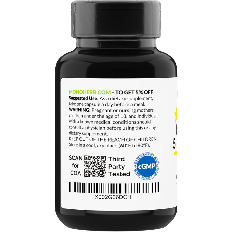 MONOHERB Riboflavin 5'-Phosphate 50 mg - 90 Vegetarian Capsules - Bioactive Vitamin B2 - Made in USA 90 Count (Pack of 1)