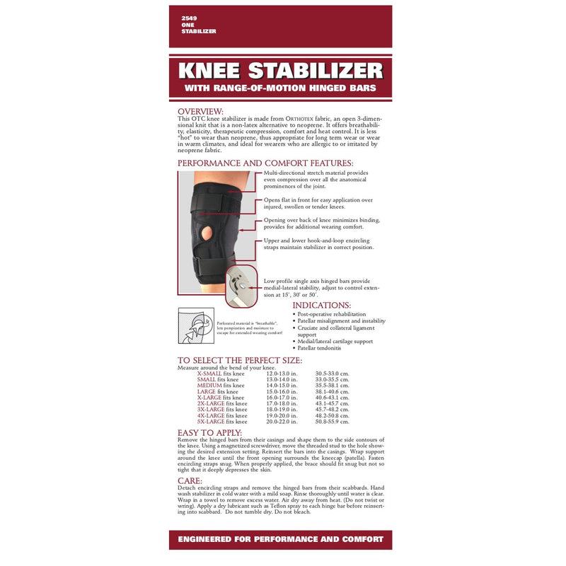[Australia] - OTC Knee Stabilizer Wrap, ROM Hinged Bars, Orthotex, 5X-Large Black 