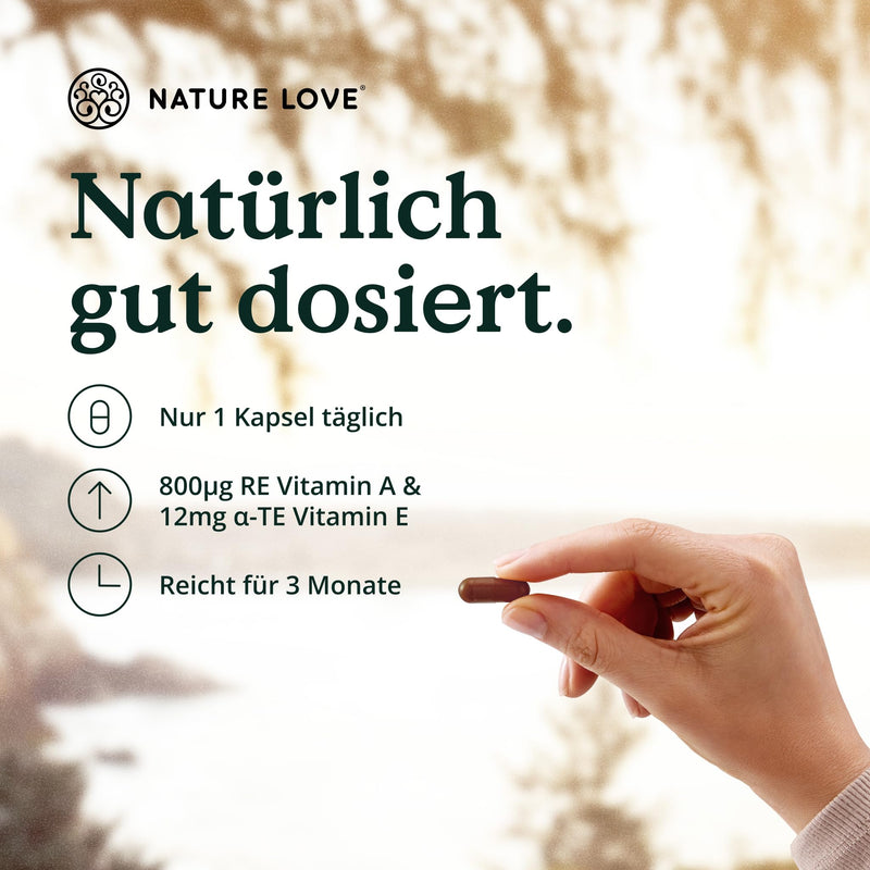 [Australia] - NATURE LOVE® eye vitamin complex - 90 capsules with vitamin A - with lutein, zeaxanthin and vitamin E - vegan, high dosage, without unnecessary additives - laboratory tested in Germany 