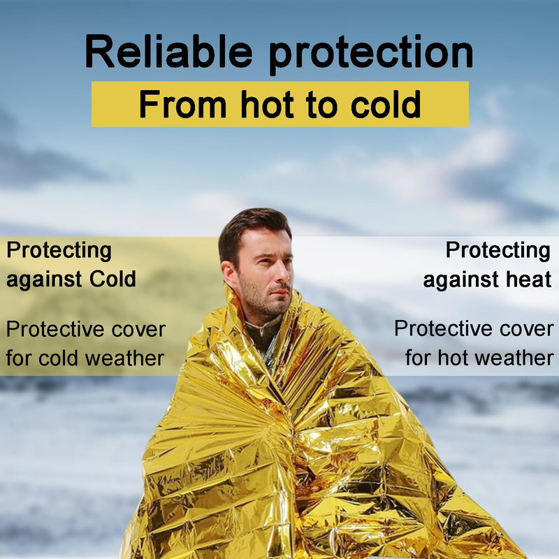 [Australia] - MOAZIFI Five rescue blankets gold/silver 210x160cm, rescue blanket, survival, rescue blanket gold/silver, thermal blanket, thermal blanket 