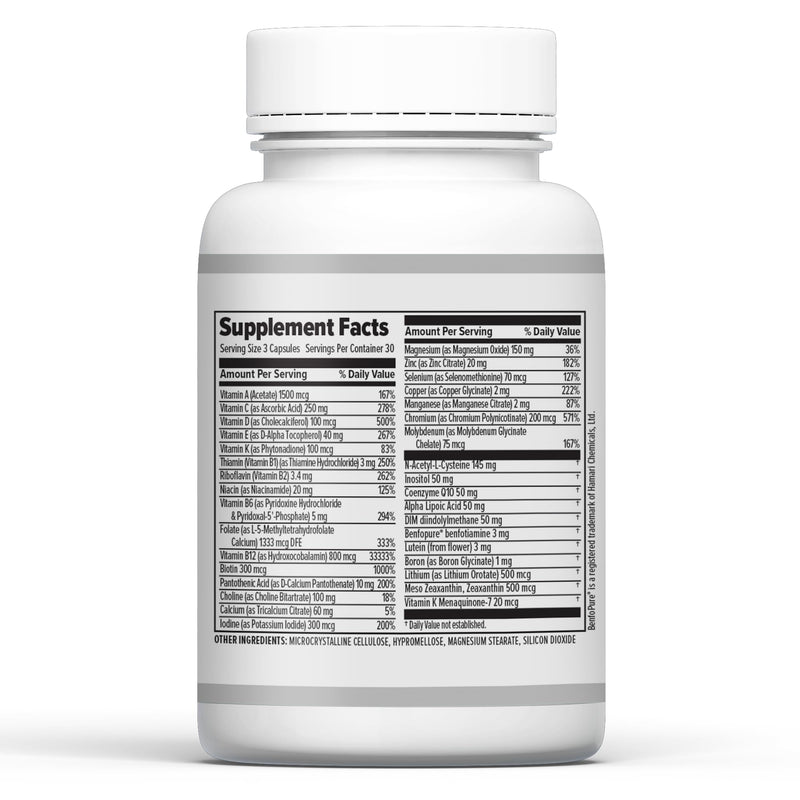 10X Health Methylated Multivitamin - 90 Capsules | Mthfr Supplement: 34-in-1 Formula, 800mcg B12, 5-MTHF & NAC, Methyl B Complex, Non-GMO 90 Count (Pack of 1)