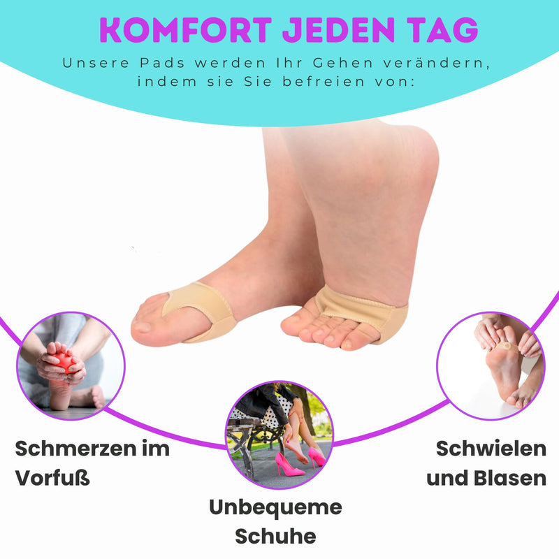 [Australia] - Silicone gel metatarsal pad with fabric lining | relieves pain and pressure on the forefoot | ideal for uncomfortable heels and shoes (Small (35-41)) Small (35-41) 