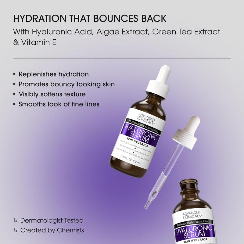 Advanced Clinicals 3 Pack Face Serum Essentials Set, Brightening Vitamin C, Firming Retinol, & Hydrating Hyaluronic Acid Serum Gift Box, Travel Size for Women, Anti Aging Skin Care Products