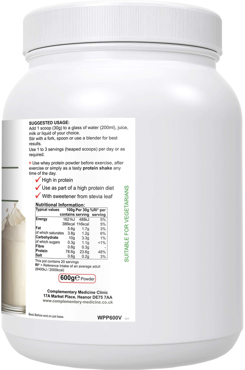 BodyFuel Whey Protein Isolate & Concentrate Vanilla Flavour – NO Artificial Sweeteners - NO GMOs - Vegetarian, 600g powder