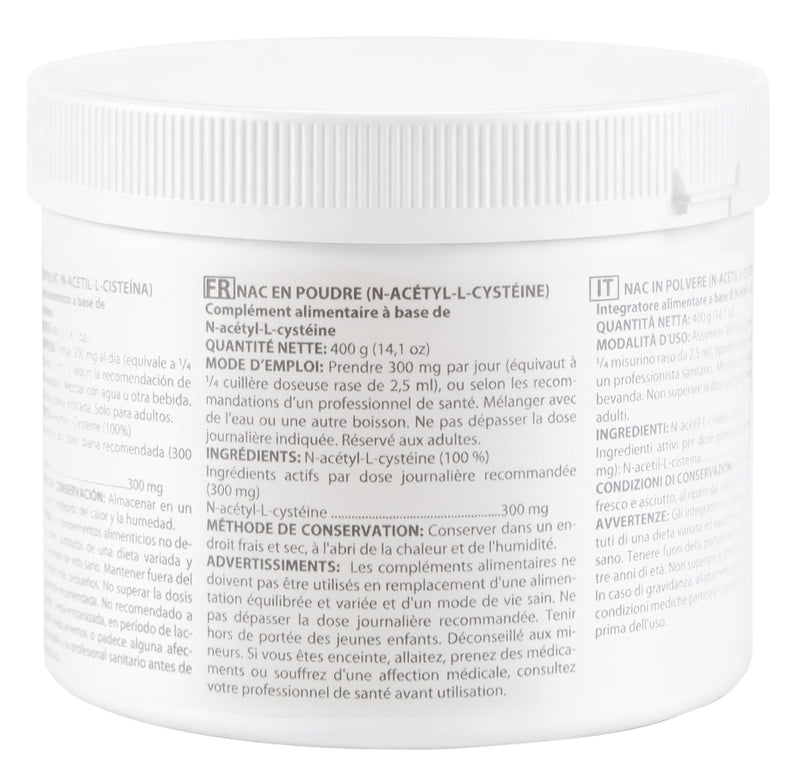 NAC (N-Acetyl-L-Cysteine) Powder 400g | 100% Pure Powder | Unflavored | Single Ingredient | Capsule-Free | Food Supplement