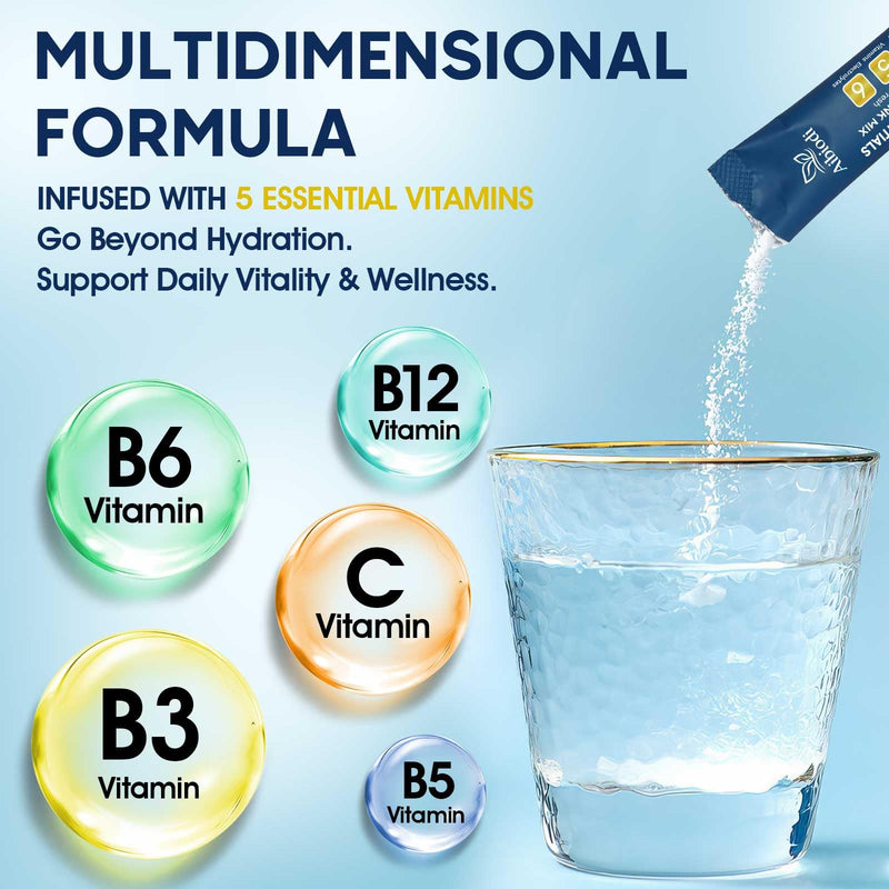 Electrolytes Powder Packets - Sugar Free & Zero Calorie Liquid Daily Drink Mix - Instant Hydration & Energy Supplement with 6 Electrolytes and 5 Vitamins, Keto Friendly & Vegan - 36 Sticks Lemon Lime 7.62 Ounce (Pack of 1)