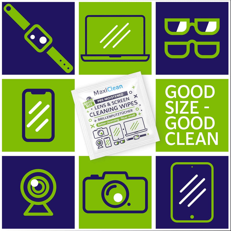 [Australia] - MAXI CLEAN glasses cleaning cloths - 440 glasses cleaning cloths moist - glasses cleaner wet wipes for glasses, laptop and PC screens, binoculars, optical lenses, watch glasses 