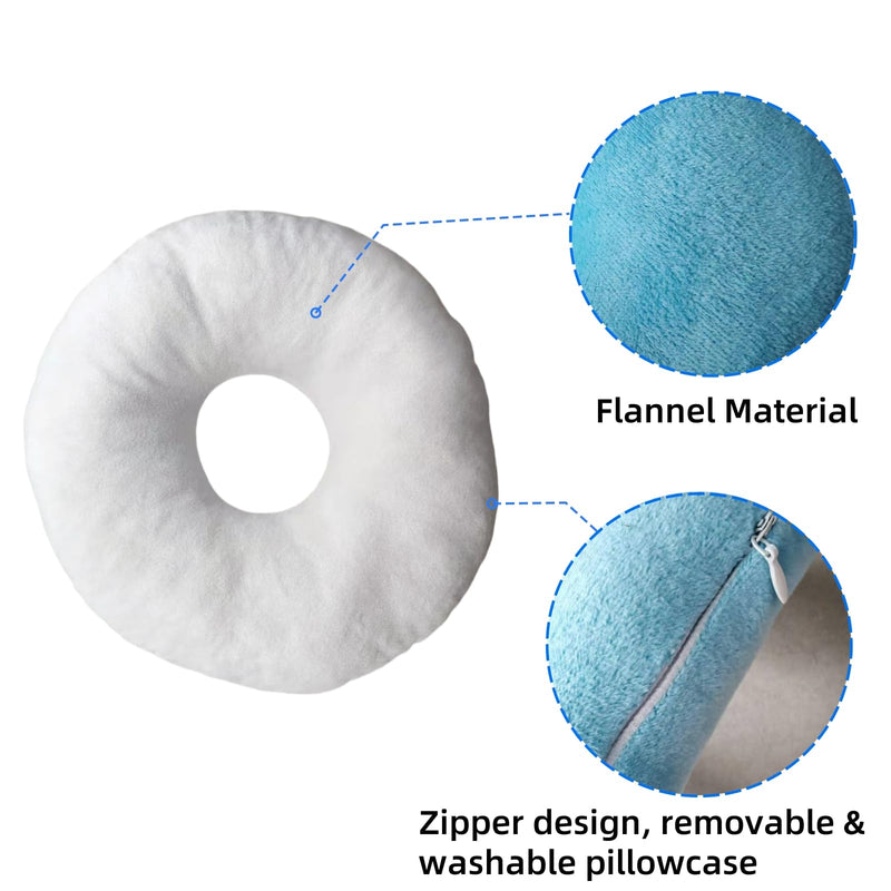 [Australia] - Donut Pillow, Ear Piercing Pillow for Side Sleepers, Face Down Pillow, Small Donut Pillow with Ear Hole, Ear Relief for Ear Pressure and Pain, Ideal for Headphones (Black) Black 