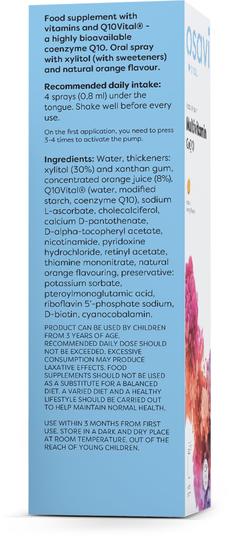 Osavi Multivitamin CoQ10 – 25 ml Oral Spray | Supports Energy Metabolism & Immune System | CoQ10Vital® for Optimal Absorption | Orange Flavor