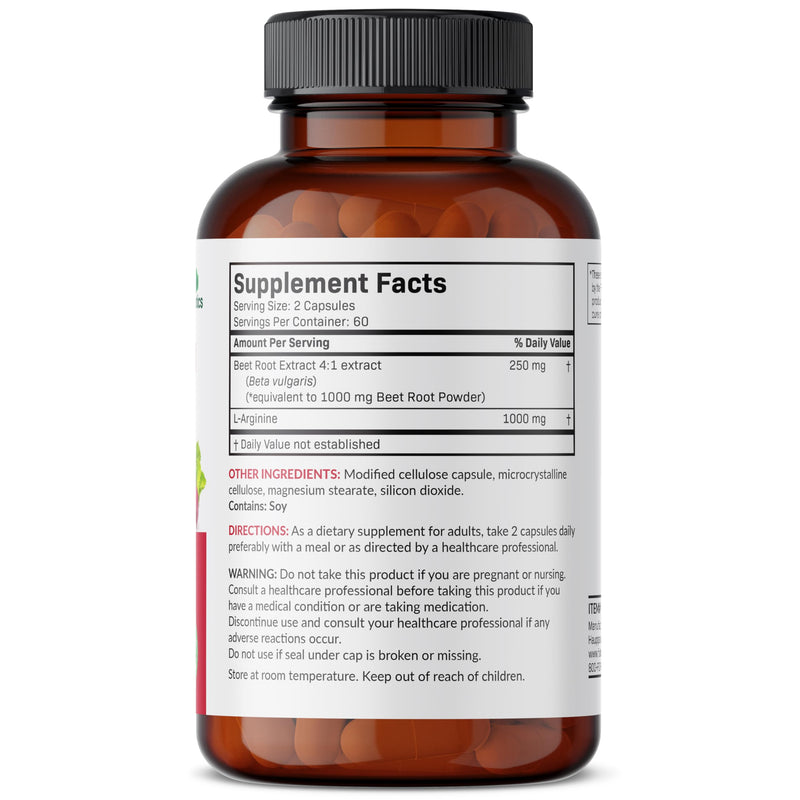 [Australia] - Futurebiotics Beet Root + L-Arginine 2000 MG, Non-GMO, 120 Vegetarian Capsules 120 Count (Pack of 1) 