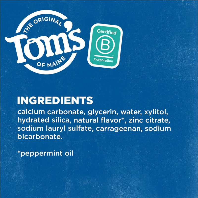 [Australia] - Tom's of Maine Fluoride-Free Antiplaque & Whitening Natural Toothpaste, Peppermint, 4.2 oz. 3-Pack (Packaging May Vary) 4.2 Ounce (Pack of 3) 
