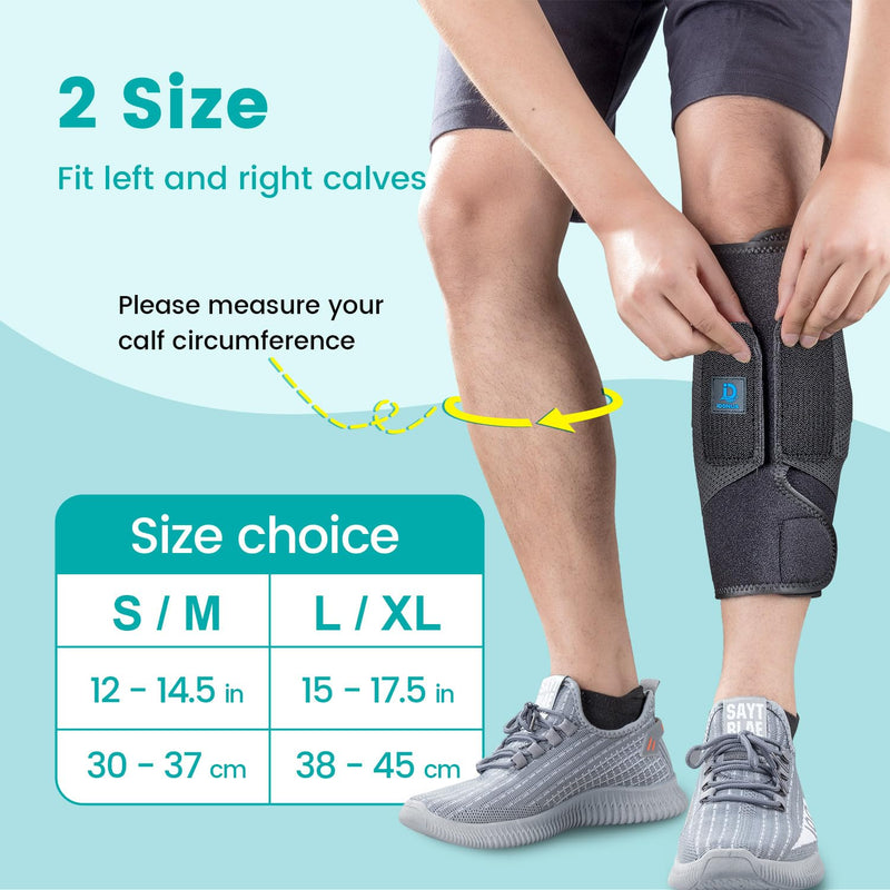 [Australia] - Calf bandage muscle fiber tear, compression bandage calves for men and women, adjustable calf support with elastic band, for varicose veins, calf strain, swelling, cramps, calf pain relief-L/XL L/XL 