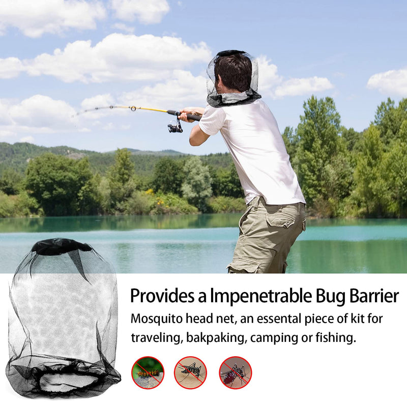 [Australia] - Pack of 4 mosquito net head, mosquito net for hat, mosquito head net, mosquito head net, head protection net for outdoor hiking, hiking, camping, beekeeping, fishing, mosquito fly, insect protection 