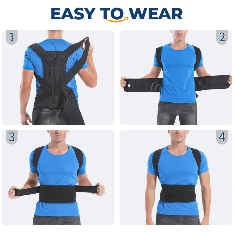 [Australia] - Posture Corrector for Women and Men, Brace for Upper and Lower Back Pain Relief, Adjustable and Fully Back Support Improve Back Posture and Lumbar Support(M, 30"-35.5" Waist) Medium (Pack of 1) 