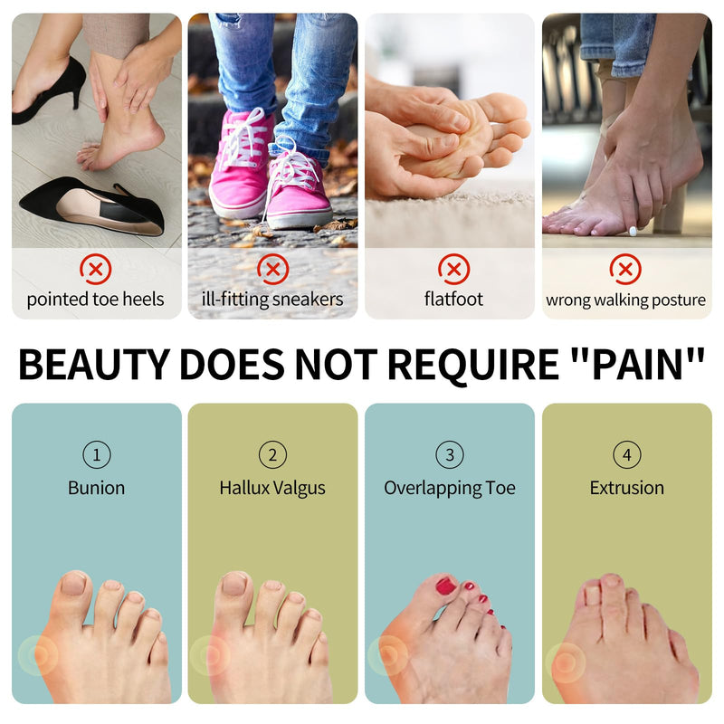 [Australia] - Bunion Corrector for Women & Men ：2-in-1 Adjustable Big Toe Relief Bunion Splints Hammer Toe Straightener，Comfortable, Effective Double Correction，1 set 1 set 