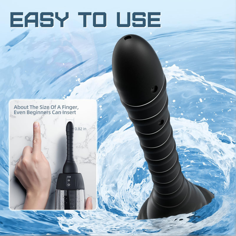 [Australia] - Anal Douche Automatic Rotating Enema - 20oz Douches for Men & Women 360¬∞ Deep Cleansing 5 Spouts with 3 Speeds of Rotation & Spray, Anti-Backflow Electric Enema Bulb Remote Control Silicone Enema Kit 