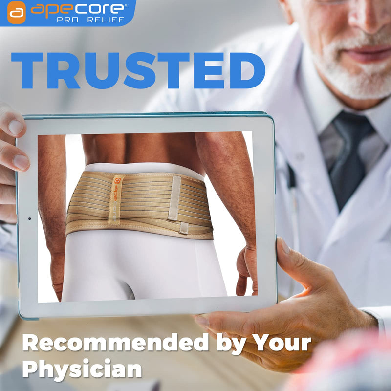 Sacroiliac SI Joint Hip Belt - Lower Back Support Brace for Women and Men - Hip Brace for Hip Pain - Pelvic Support Belt - Trochanteric Belt - Sciatica Pelvis Lumbar Pain Relief Nude XL/XXL (Fits Hip Size 46 Inch - 55 Inch)