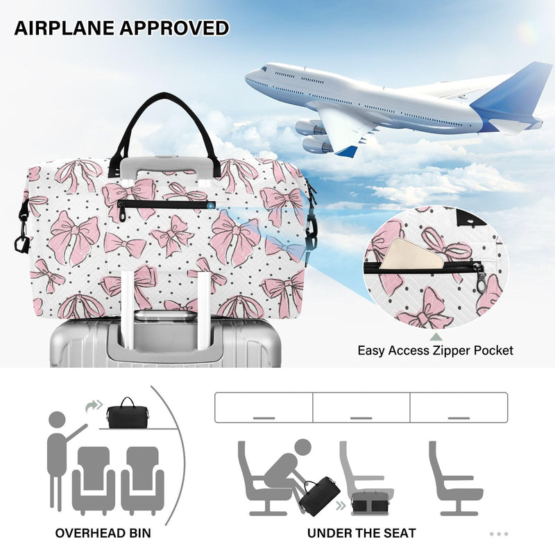 VIGTRO Travel Duffel Bag Weekender Overnight Bag with Toiletry Bag, Carry On Luggage Bag for Hospital Gym Business 2 Pcs Set Multicolor001