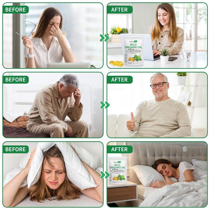 [Australia] - Oil of Oregano Softgels, 120 Count 2 in 1 6000mg Oil of Oregano with Black Seed Oil 200mg, Plant Based, Organic Oregano Oil Supplement Capsules, Non-GMO & Immune Support 1 Pack 