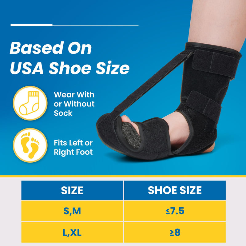 Plantar Fasciitis Night Splint - Upgrade Plantar Fasciitis Brace For Sleeping, Achilles Tendonitis, Plantar Fasciitis Relief, Night Splint For Women And Men (S,M) S