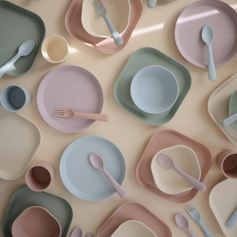 [Australia] - mushie Flatware Fork and Spoon Set for Kids | Made in Denmark (Sage) (Sage) Fork/Spoon 