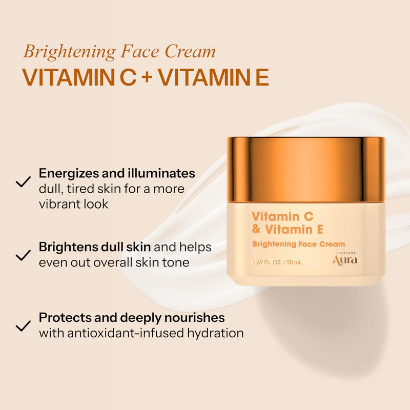 Vitamin C & Vitamin E Face Moisturizer – Dermatologist Tested, Anti Aging Korean Skin Care – Hydrating Cream For Smoother Youthful Looking Skin – Vegan, Clean Beauty – 1.69 Fl Oz Vitamin C & E