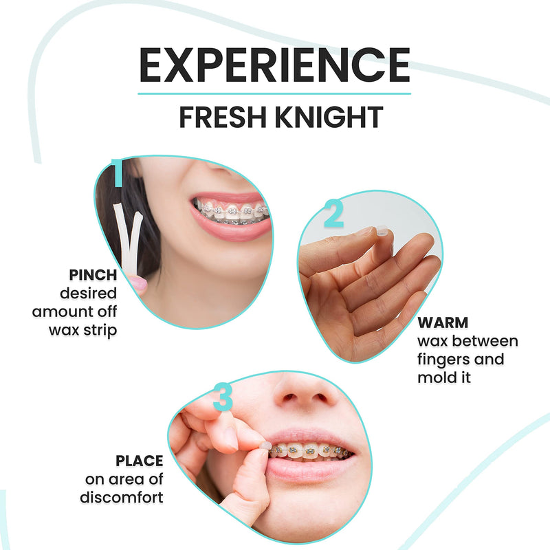 [Australia] - Fresh Knight Braces Wax. Dental Wax for Braces & Aligners - Premium Orthodontic Strips Food Grade (Aloe Green) Aloe Green 5 Count (Pack of 10) 