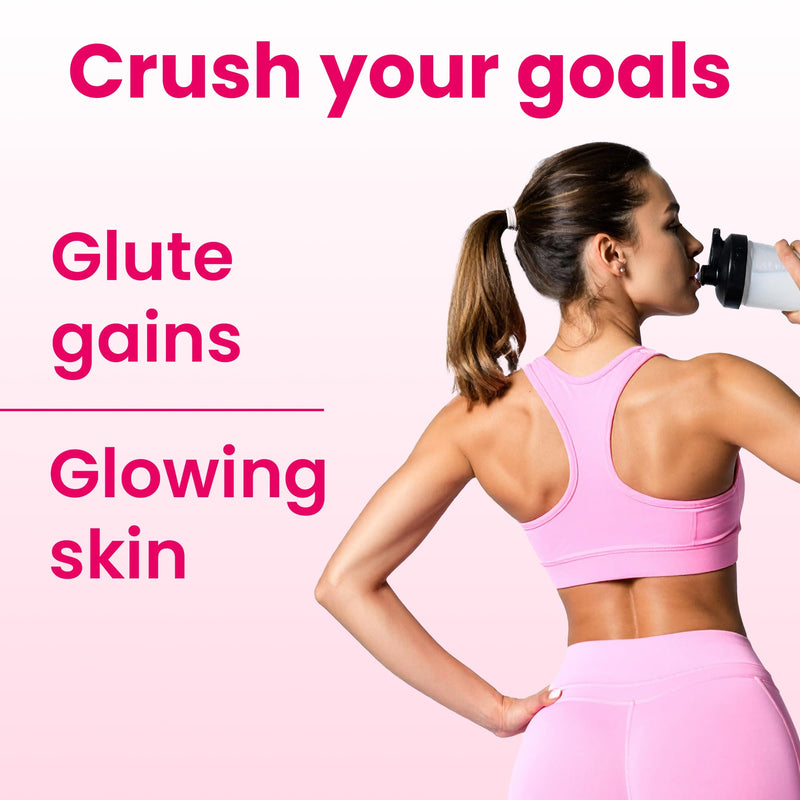 3g Creatine Monohydrate Powder with Glowchemy Collagen Builder, Glutathione, Hyaluronic Acid & Biotin | Creatine and Collagen Powder for Women | Mango Passion Flavor 30 Serving