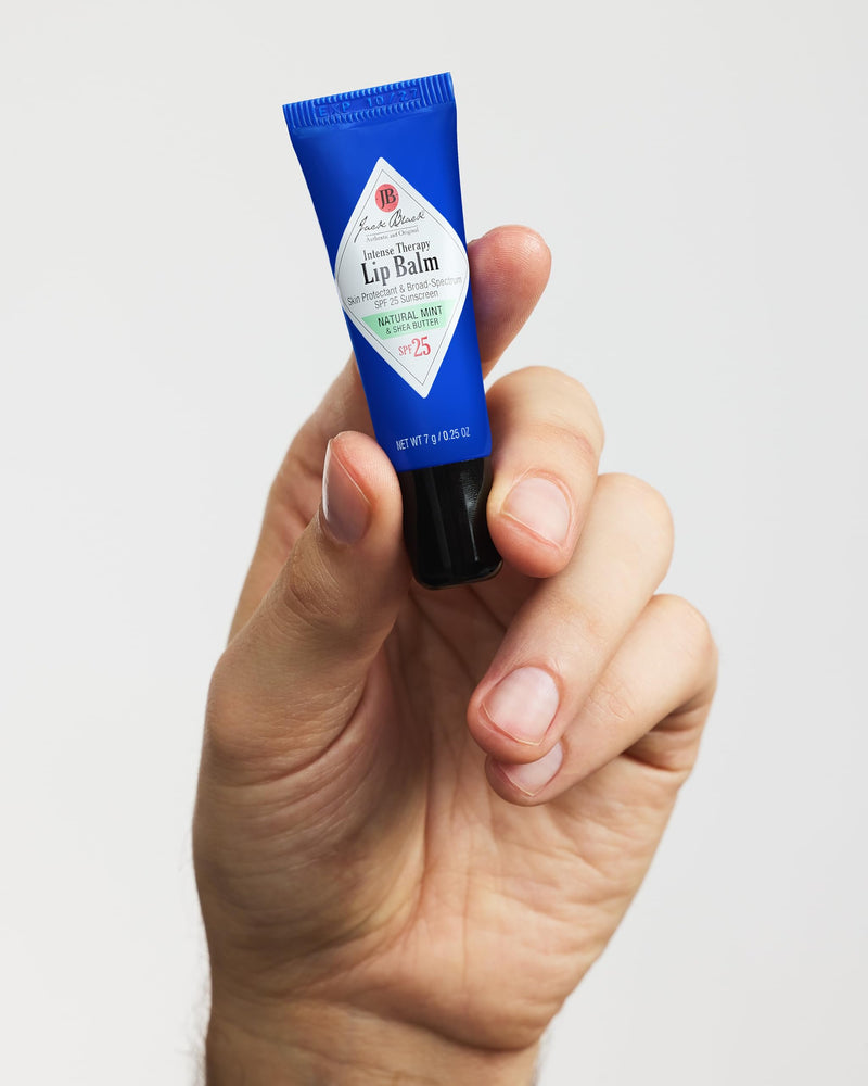 [Australia] - Jack Black Intense Therapy Lip Balm - Jack Black Lip Balm SPF 25 Sunscreen, SPF Lip Balm for Chapped Lips, Lip Sunscreen, Lip SPF, Lip Moisturizer for Dry Lips, Lip Balm with SPF, Lip Protection Natural Mint & Shea Butter 0.25oz (Pack of 3) 