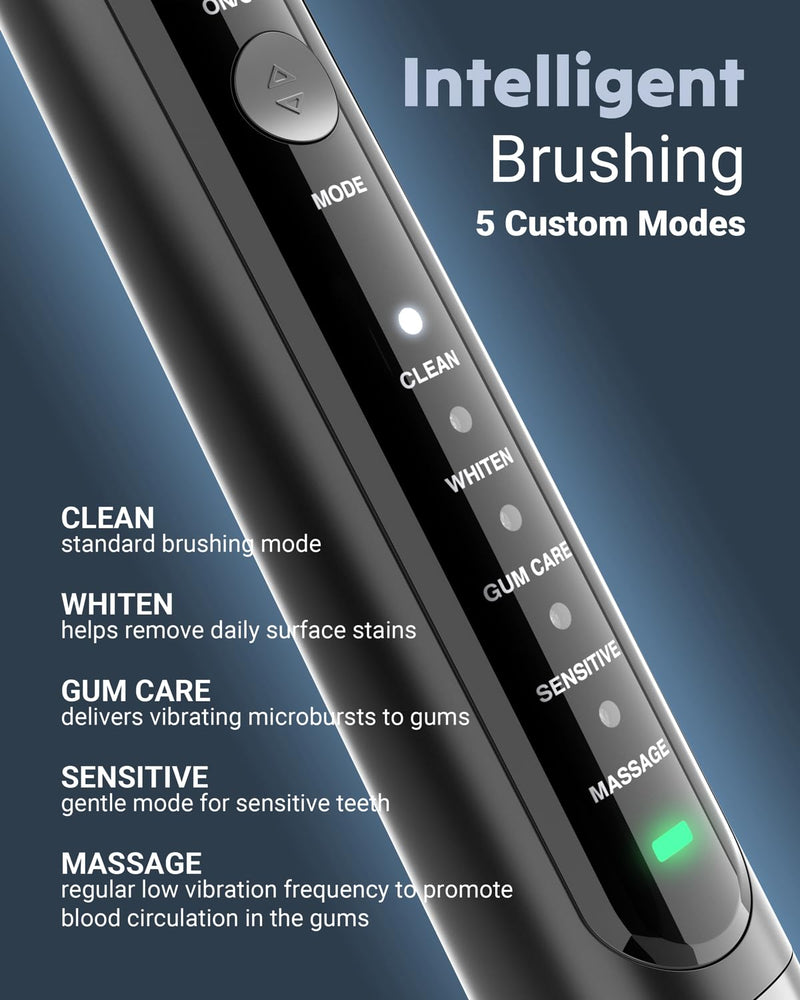 [Australia] - Water Flosser & Electric Toothbrush for Adults Oral Irrigator & Sonic Toothbrush 2-1 Oral Clean Kit (Black) Black 