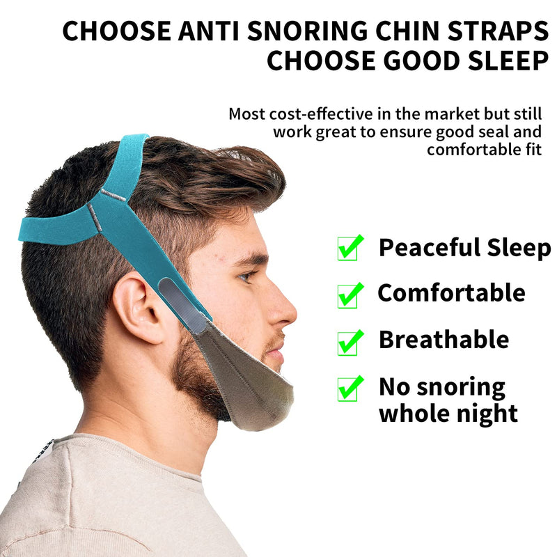 [Australia] - Anti Snoring Chin Strap for Men and Women, Comfortable Chin Strap for Cpap Users, Adjustable Stop Snoring Chin Strap Snoring Solution Chin Straps to Keep Mouth Closed While Sleeping (Blue) Blue 2 