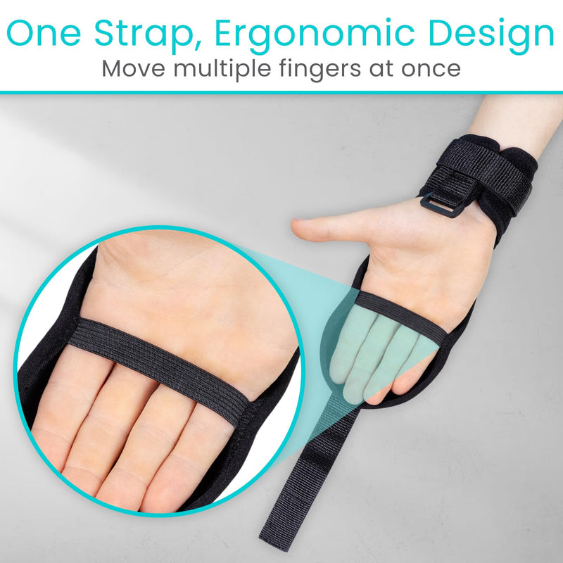 Vive Stroke Hand Brace - Rehabilitation Splint Glove for Elderly Patients - Finger Therapy Recovery Equipment - Physical Aid for Active Grip Support & Stability for Hemiplegia, Quadriplegic, Paralysis