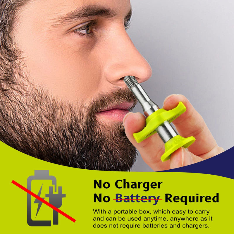 Nose Hair Ear Hair Removal, Upgraded Manual Hair Trimmer for Men&Women, Stainless Steel Hair Remover Waxing Kit(Green) Green