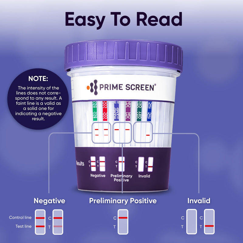 [Australia] - [5 Pack] Prime Screen Multi Drug Urine Test Cup -6 Panel (BZO,COC,mAMP,OPI, OXY,THC) C-CUP-TDOA-564 5 