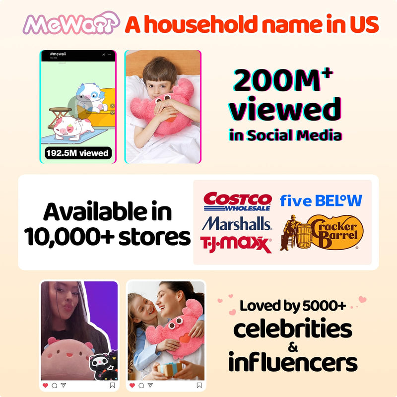 [Australia] - Mewaii Microwaveable Crab Heating Pad, Stuffed Toys, Heated, Lovely Crab Pillow, Plush for Period Cramps, Stress Relief, Stuffed Gifts, Plush Toys for Girls, Boys, Women Crab 