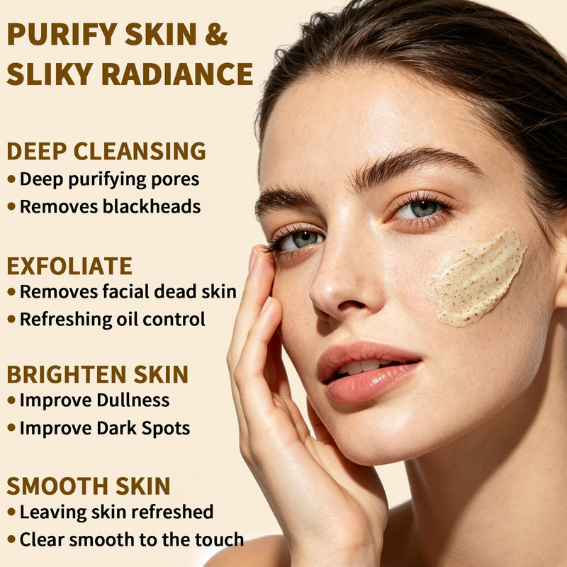 Vitamin C Face Scrub with AHA, Facial Scrub Exfoliator, Exfoliating Facial Wash, Exfoliating Scrub Face Cleanser for Women Men, Smooth, Brightening, Improve Dullness Dark Spot, 3.53 oz Vitamin C