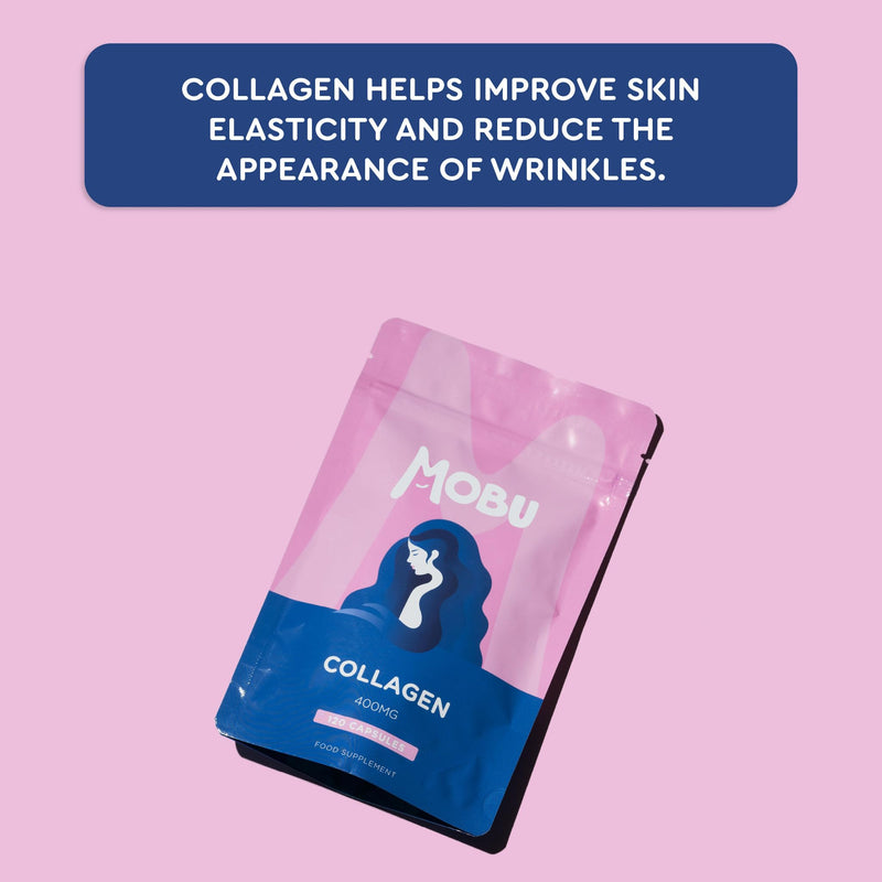 Hydrolysed Collagen 400mg 120 Capsules | Hair, Skin and Joint Health Supplement | Bovine Collagen Type 1 for Women & Men | Letterbox Friendly | MOBU UK