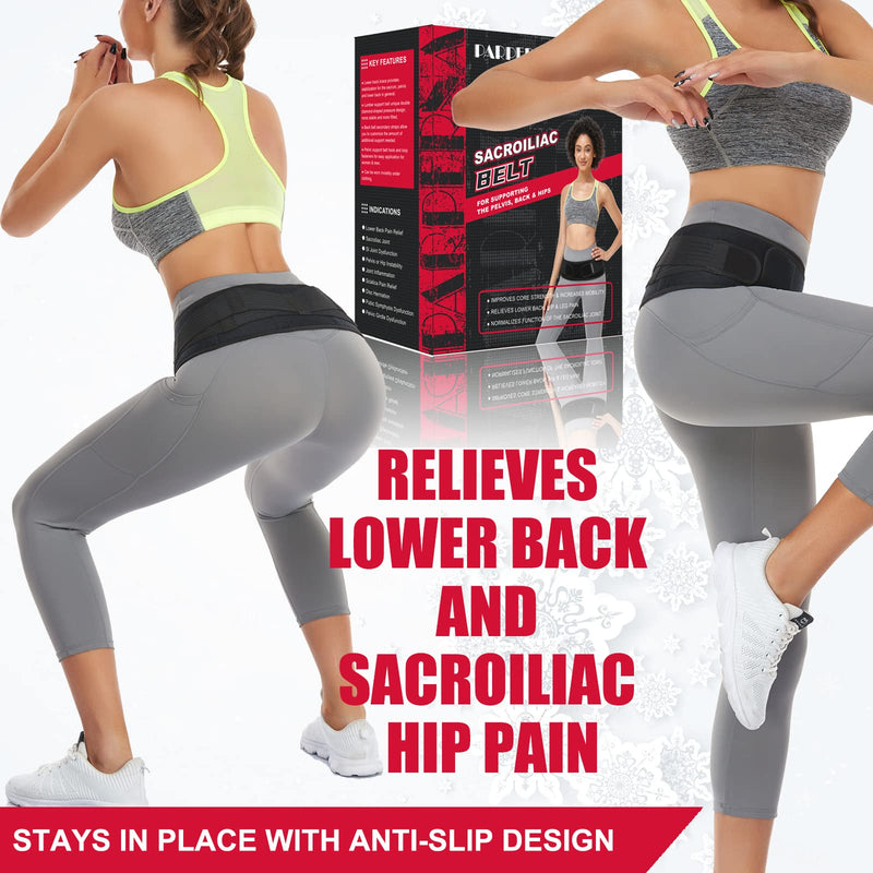 [Australia] - Sacroiliac SI Joint Hip Belt - Lower Back Support Brace for Men Women - Hip Braces for Hip Pain - Pelvic Support Belt - Trochanter Belt - Adjustable Sciatica Pelvis Lumbar Pain Relief ,REGULAR (Hip Size 30"-45") REGULAR (Hip Size 30-45 inch) Black 