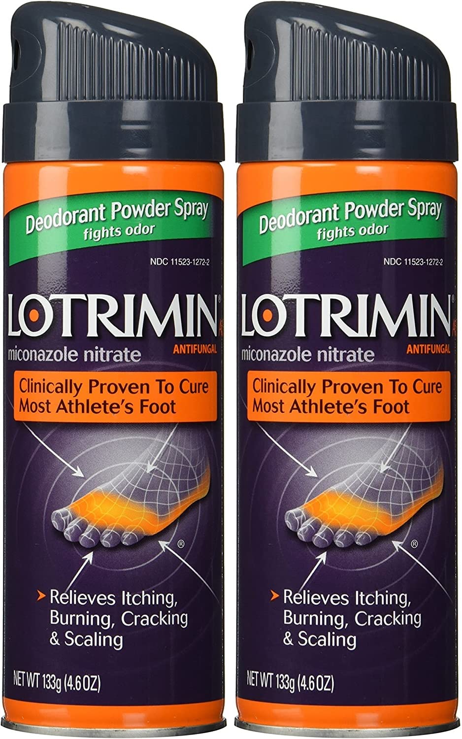 Lotrimin Af Miconazole Nitrate Deodorant Antifungal Powder Spray, 4.6 Ounce - Pack of 2 4.6 Ounce (Pack of 2)