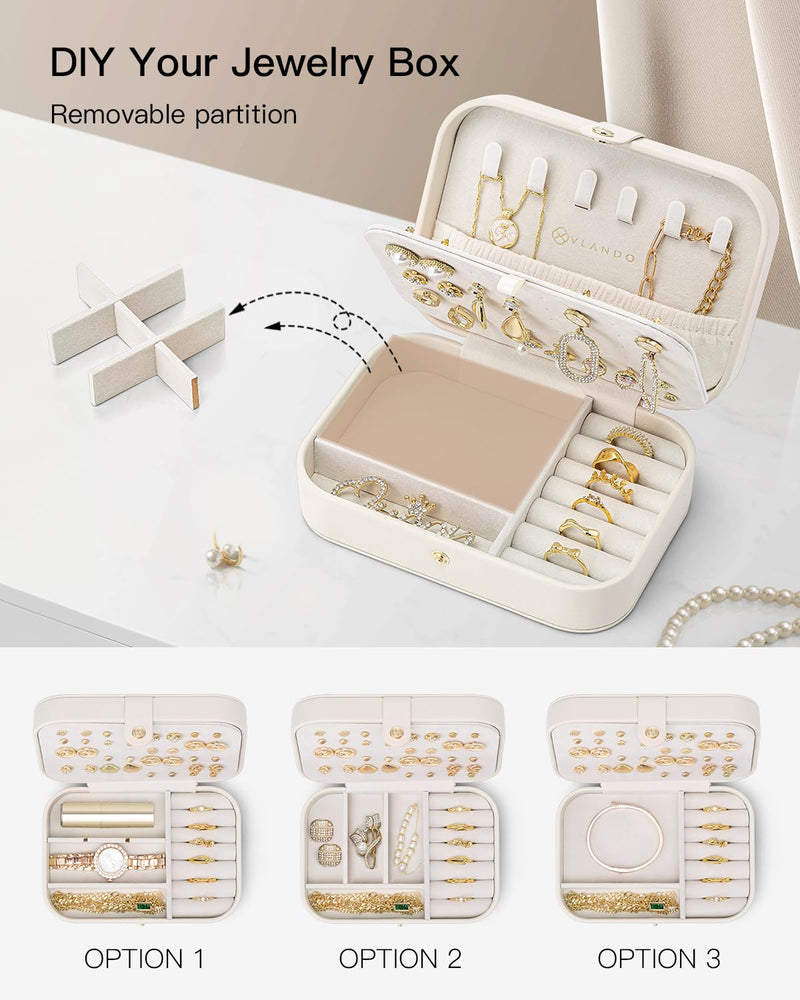 Vlando Travel Jewelry Case & Travel Makeup Bag