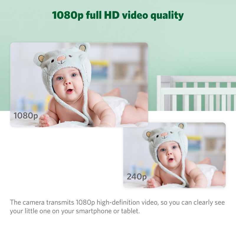 [Australia] - LeapFrog Scout LF2911 Baby Monitor Camera, WiFi Remote Access, 1080p HD 360 ° Pan & Tilt Smart Camera, 2-Way Audio Talk, Night Light, Night Vision, Soothing Sounds, Temp. & Humidity Sensor 