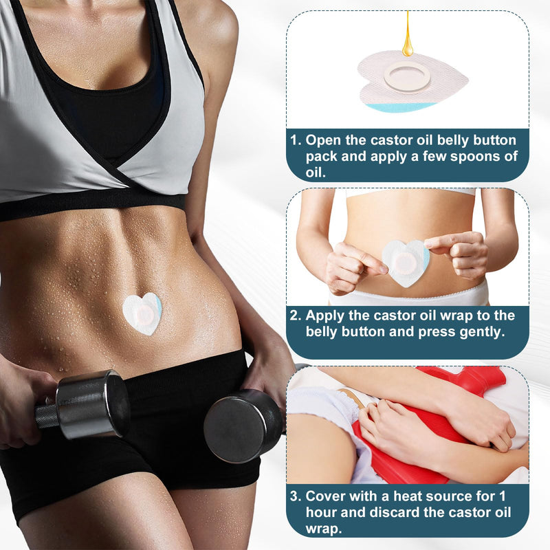 [Australia] - 50pcs Castor Oil Wrap for Belly Button, Heart Shape Self-Adhesive & Highly Absorbent Castor Oil Wrap Pack for Belly Button Pad Patches Waterproof Disposable Cover Stickers (Oils Not Included) 50 
