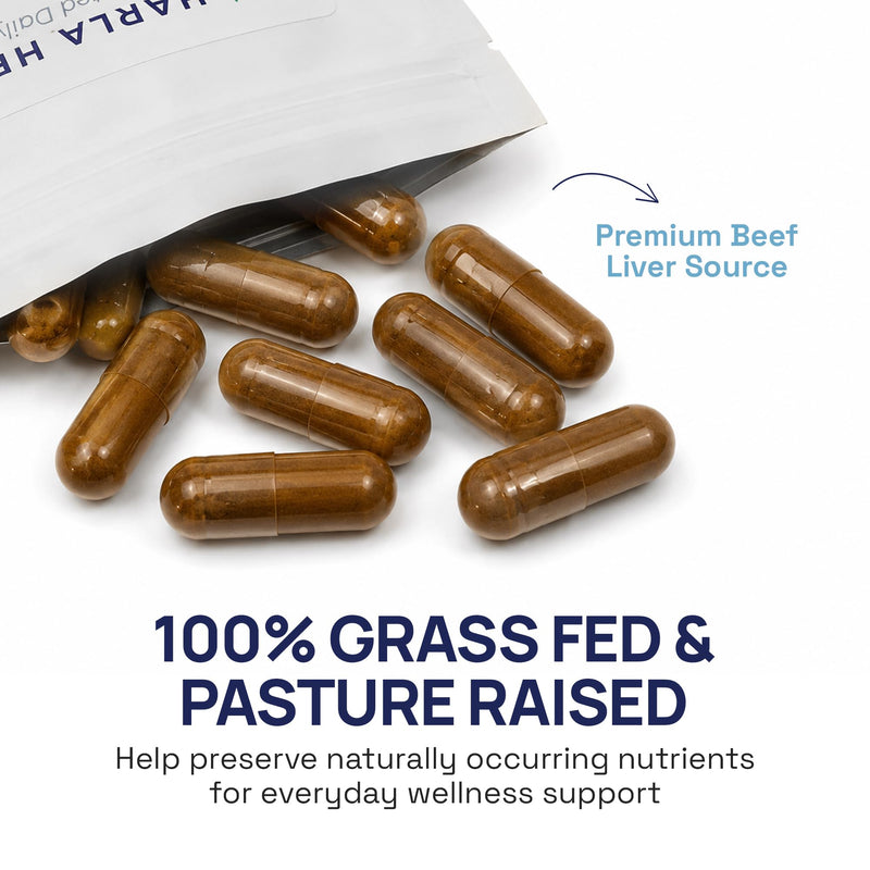 Grass Fed Beef Liver Capsules 1000mg per Serving | Freeze Dried Bovine Liver Supplement | High Strength Iron, B12 & Vitamin A | Supports Energy, Immunity & Vitality | 60 Capsules 60 count (Pack of 1)