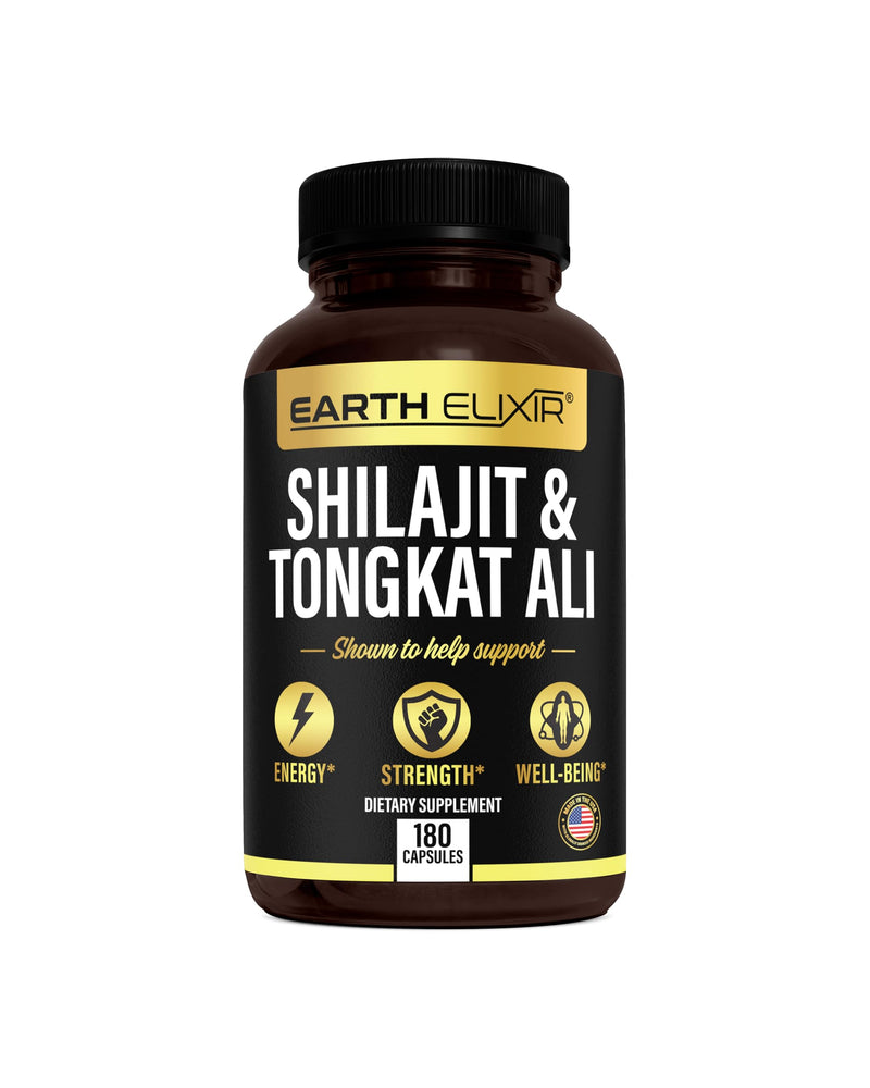 [Australia] - Shilajit 1000mg & Tongkat Ali 400mg (180 Capsules) Made in USA-Shilajit Supplement (20% Fulvic Acid) Shilajit Pure Himalayan Organic & Tongkat Ali for Men More Potent Than Shilajit Resin 