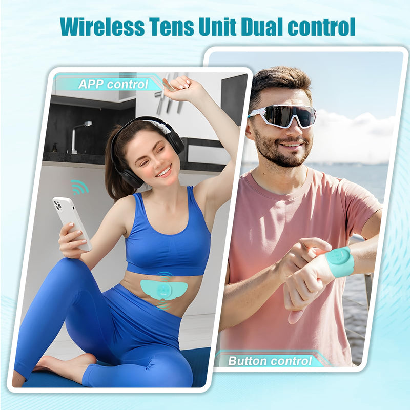 26 Mode Wireless TENS Unit, Effectively Relieve Pain,App-Controlled | Rechargeable EMS Massager, Smart Pocket-Size TENS Machine, Drug-Free Pain Relief for Neck, Back & Shoulder, 3 Premium Pads